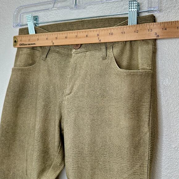 Caribbean Queen Muted Yellow Gray Snakeprint Front Zip Button Jeggings S - Picture 10 of 12